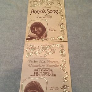 John Denver set of two sheet music arrangements